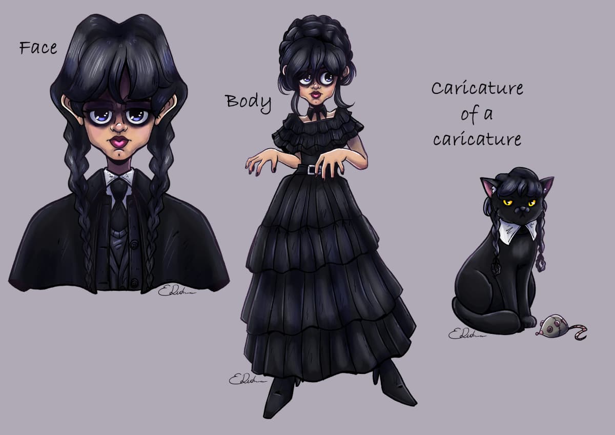 Wednesday Addams — Caricature