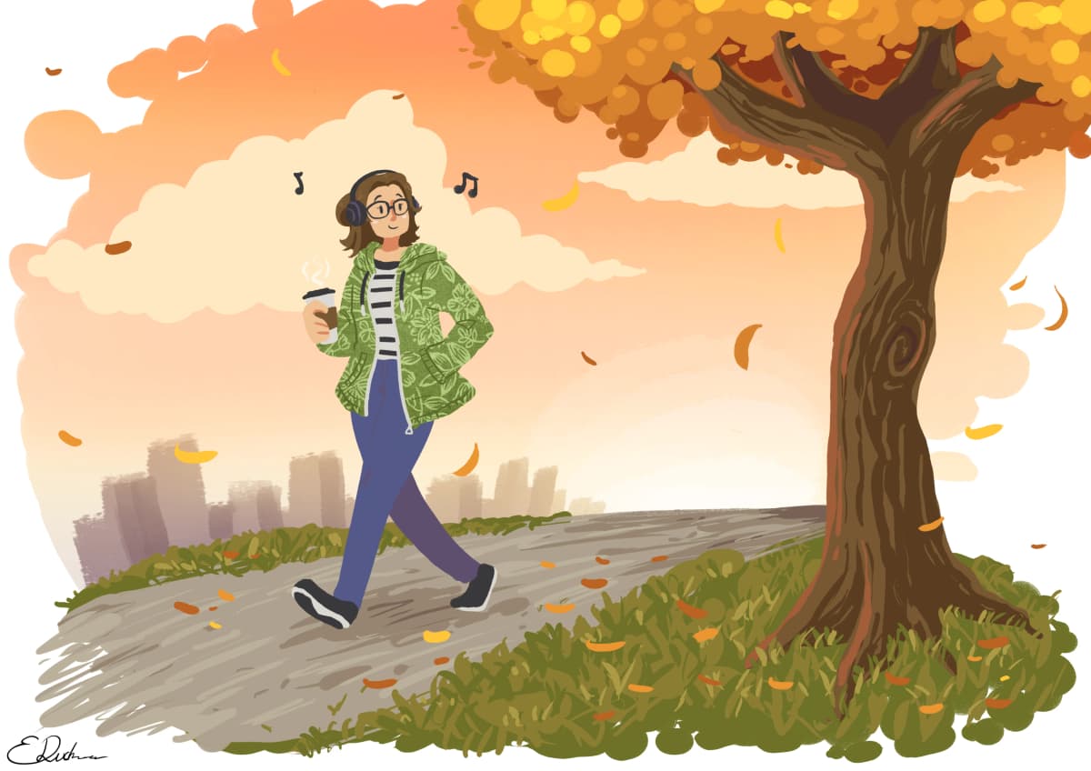 Autumn Walk — Simple Shapes Study